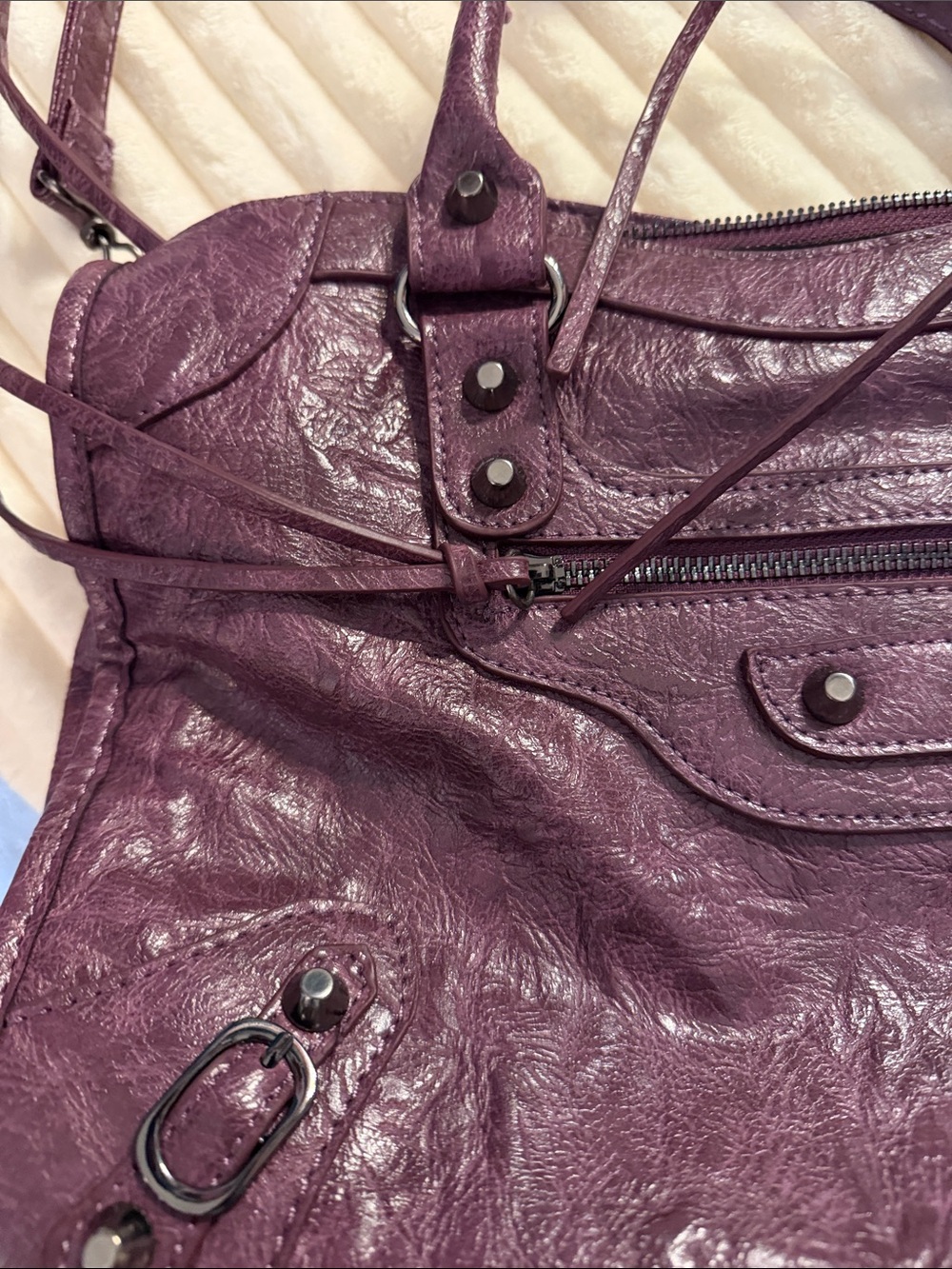 Unlisted Purple Braided-Handle Satchel with Detachable Strap - Picture 3 of 4